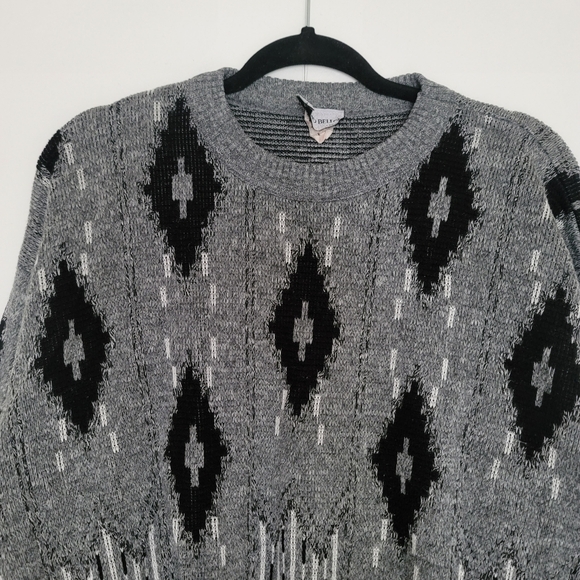Vintage Knit Sweater Black Grey Size Large - Picture 4 of 10